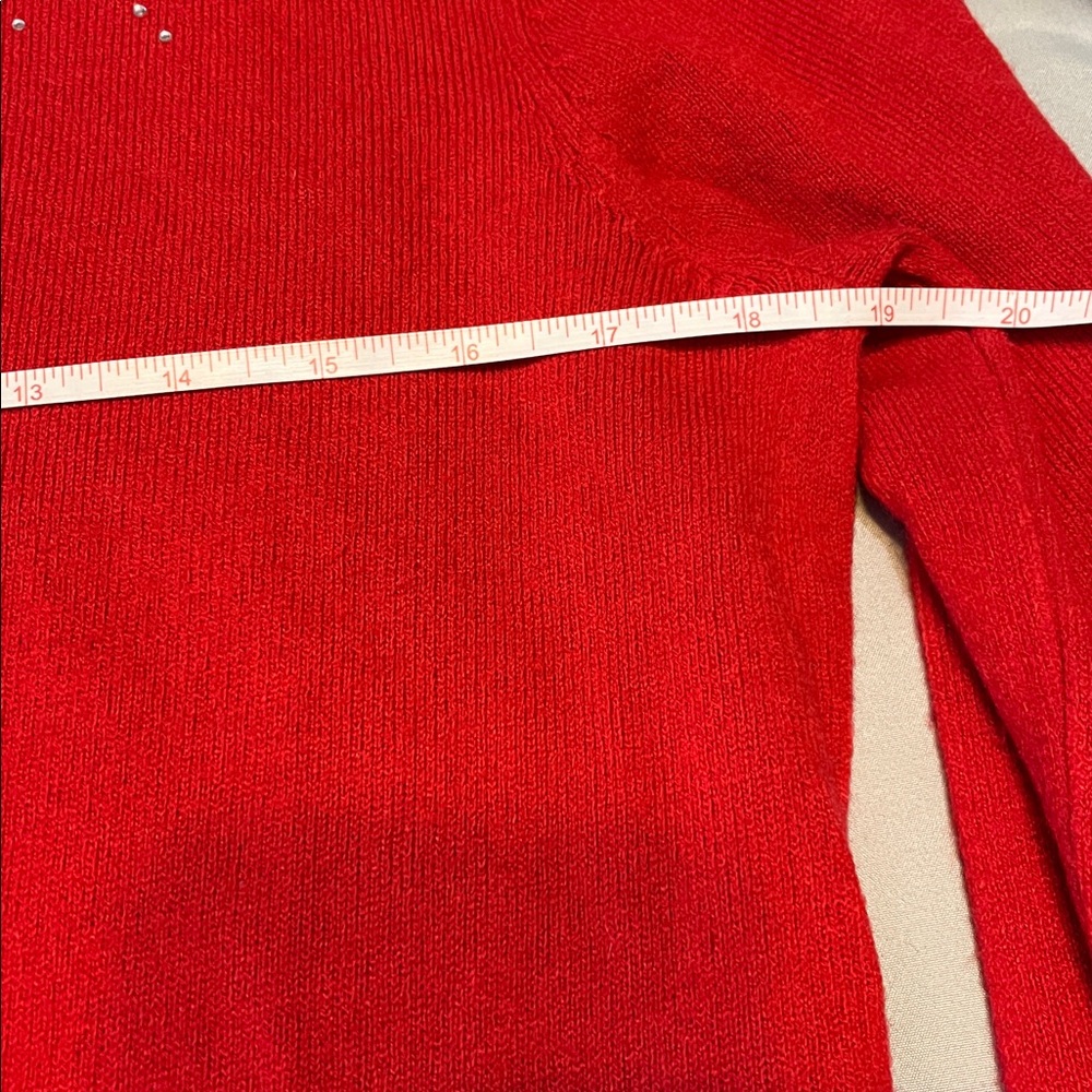 Laura Scott Vibrant Red Crew Neck Sweater - Picture 3 of 4